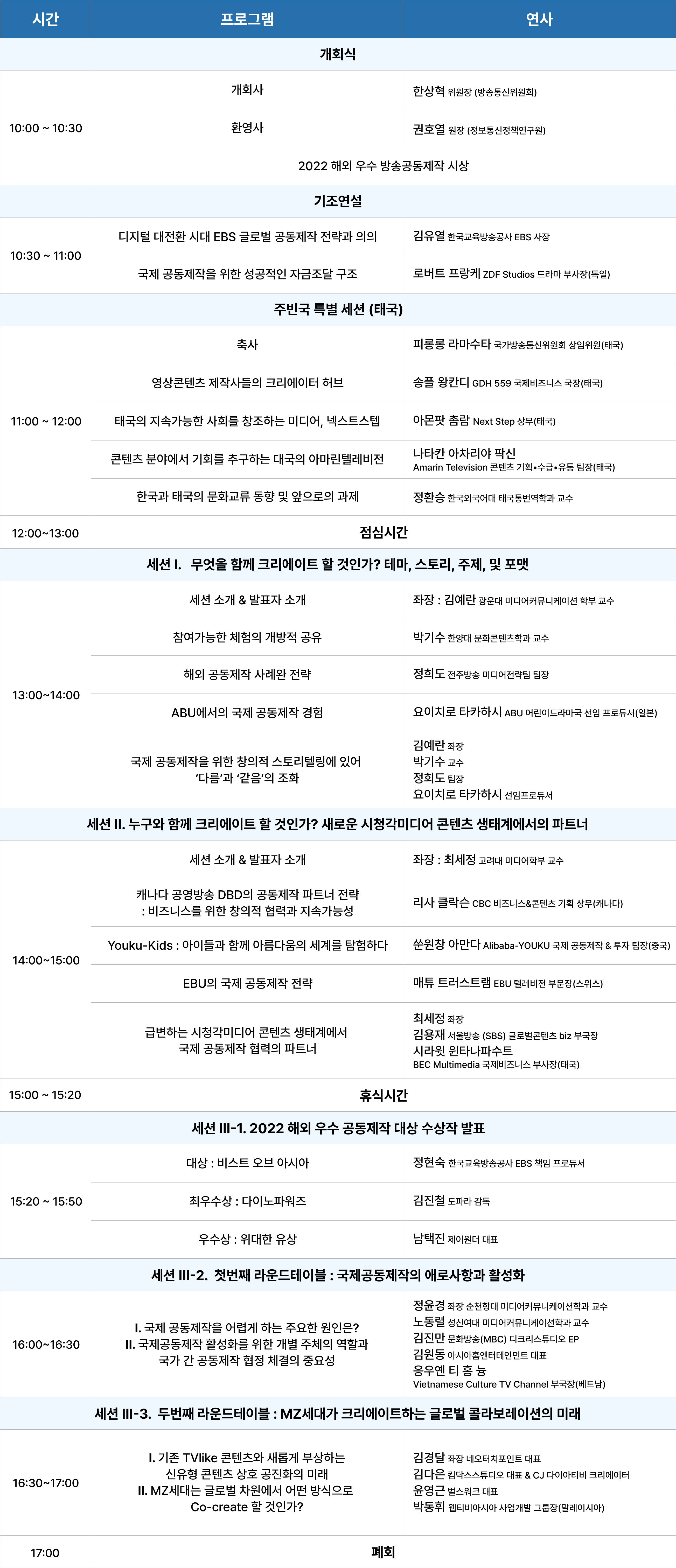 2022 프로그램